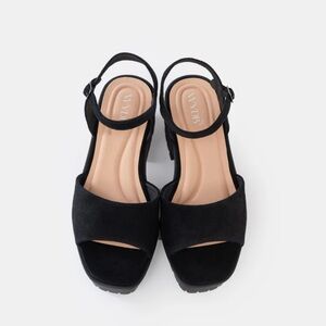 Black Wydr Studios Iris Clog Mary Jane Lug Sole Heels, 10 WW